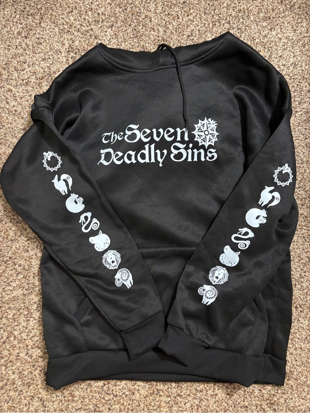 The Seven Deadly Sins Black Graphic Hoodie